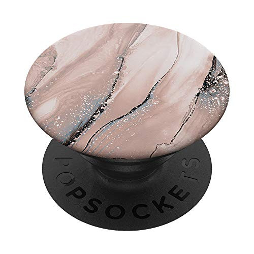 Elegant Blush Pink  and  Black Watercolor Ink Pattern PopSockets PopGrip: Swappable Grip for Phones  and  Tablets