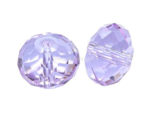 100pcs 6mm Adabele Austrian Rondelle Crystal Beads Light Violet Rondelle Spacer Compatible with 5040 Swarovski Crystals Preciosa SS1R-604