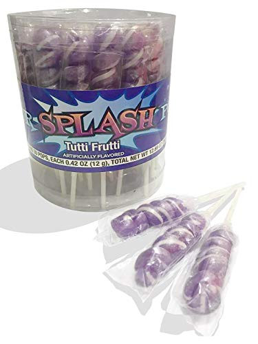COLORSPLASH LOLLIPOPS Jar, 30 Pops, 12.69 oz, Tutti Frutti, Pearl Lavender