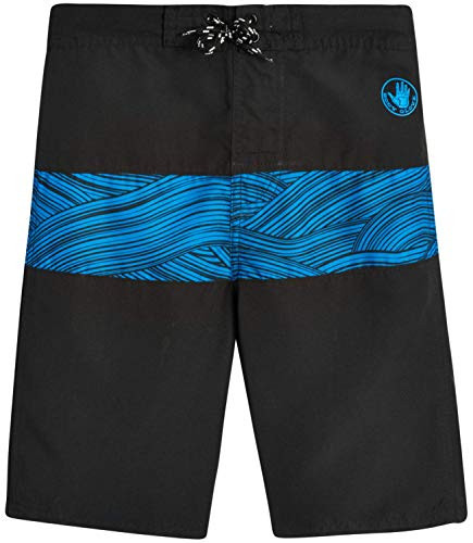 Body Glove Boys' Swim Trunks  UPF 50plus Quick-Dry Board Shorts Bathing Suit (Big Boys), Black/Blue, Size 14/16'