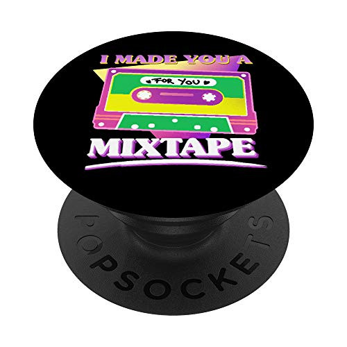 I Made You A Mixtape Cassette Tape PopSockets PopGrip: Swappable Grip for Phones  and  Tablets