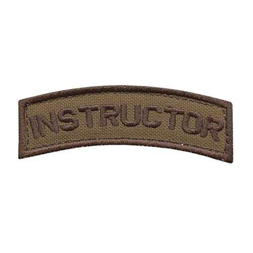 LEGEEON Instructor Shoulder Tab Tan Coyote Contractor Army Morale Tactical Touch Fastener Patch