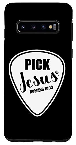 Galaxy S10 Pick Jesus Shirt Funny Christian Music Guitar Pick Case