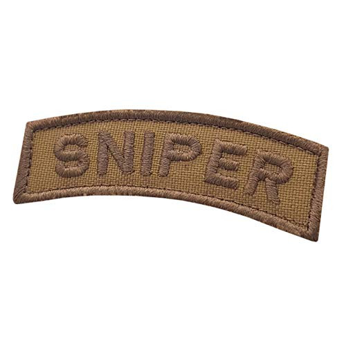 LEGEEON Sniper Shoulder Tab Coyote Tan Army Morale Tactical Hook-and-Loop Patch