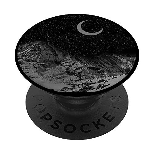 Cool Mountain Scene at Night With Moon And Stars PopSockets PopGrip: Swappable Grip for Phones  and  Tablets