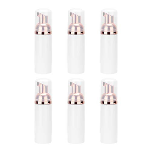 Beaupretty 6pcs Empty Foam Dispenser Bottle Plastic Lotion Pump Container Refillable Foaming bottle Cosmetic Dispenser Containers for Travel home (Rose Gold Pump Head)