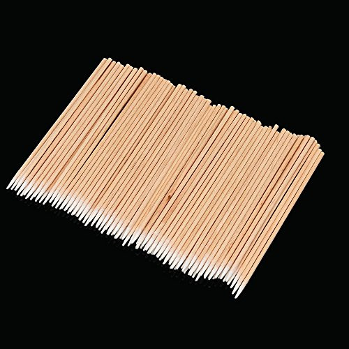 100 Count Microblading Cotton Swab, Cotton Swabs Pointed Tip, Cotton Swabs Wood Sticks, Cotton Tipped Applicator, Tattoo Permanent Supplies, Makeup Cosmetic Applicator Stick (Small)