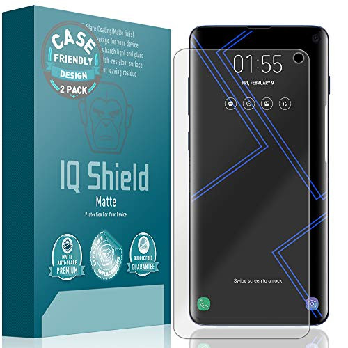 Samsung Galaxy S10 Screen Protector (6.1")[Case Friendly](2-Pack), IQ Shield Matte Full Coverage Anti-Glare Screen Protector for Samsung Galaxy S10 Bubble-Free Film