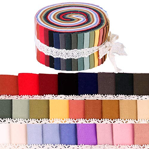 26 Pcs Jelly Rolls for Quilting, Pre-Cut Jelly Roll Fabric in Vivid Colors, Jelly Roll Fabric Strips for Quilting, Jelly Rolls for Quilting Clearance, Fabric Jelly Rolls with Different Patterns
