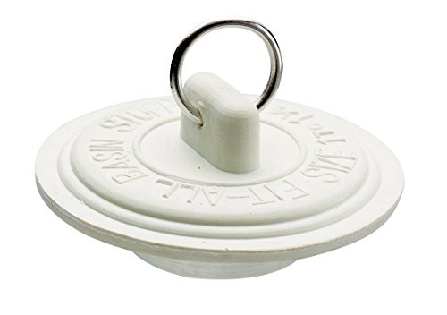 Plumb Pak PP820-3 Drain Stopper, Fits Size 1-1-3/8 in, Rubber, White