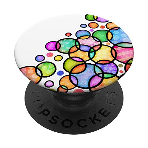 Bright Rainbow Multi Color Bubble Fun PopSockets PopGrip: Swappable Grip for Phones  and  Tablets