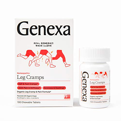 Genexa Leg Cramps - 100 Tablets   Certified Organic  and  Non-GMO, Physician Formulated, Homeopathic   Leg Cramp  and  Pain Relief Medicine