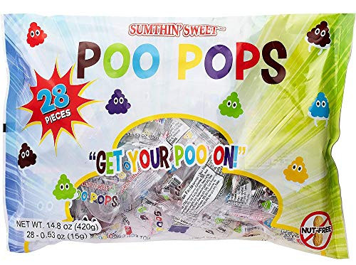 Sumthin' Sweet Poo Pops Candy Ring, 14.8 Ounces Bag - 28 Count