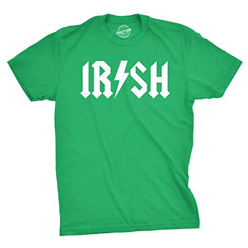Irish Rockstar Funny Saint Patricks Day Shamrock St Clover Shenanigans T Shirt (Green) - L