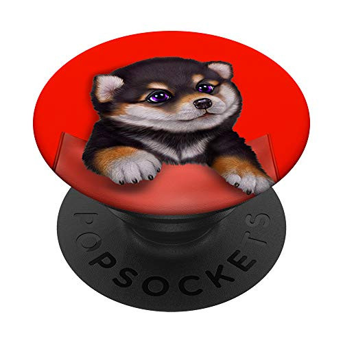 Black Tan Shiba Inu Dog in Pocket PopSockets PopGrip: Swappable Grip for Phones  and  Tablets