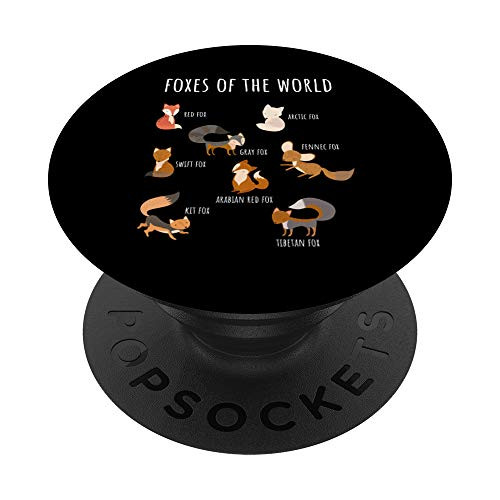 Foxes of the World Fox Diagram PopSockets PopGrip: Swappable Grip for Phones  and  Tablets