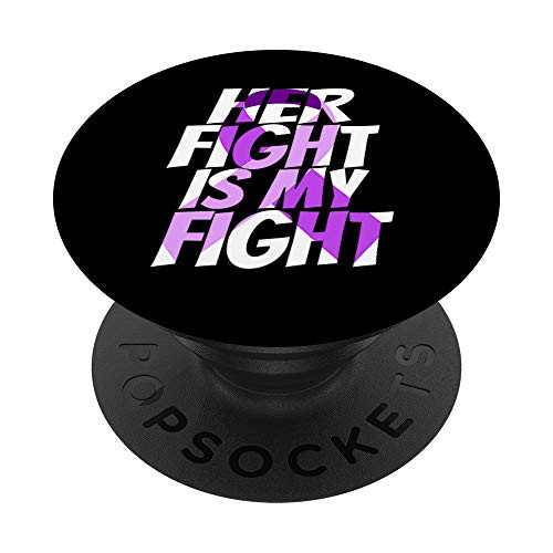 Violet Ribbon for Her Products Hodgkin Lymphoma Awareness PopSockets PopGrip: Swappable Grip for Phones  and  Tablets