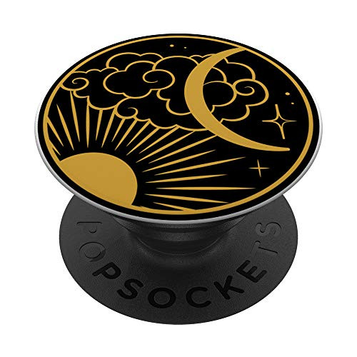 Vintage Sun Stars Mystical Galaxy Wicca Space Crescent Moon PopSockets PopGrip: Swappable Grip for Phones  and  Tablets
