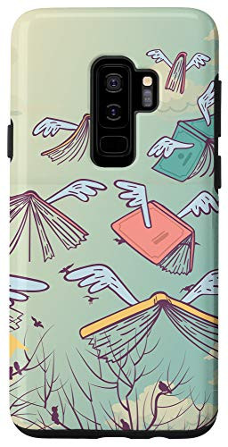 Galaxy S9plus Library Book Nerd Bookworm Gift Flying Books Reading Case