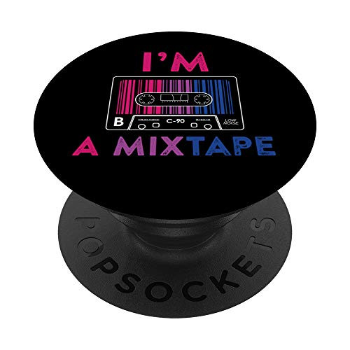 I'm a Mixtape Bisexual Pride LGBT Funny Lesbian Gay Flag PopSockets PopGrip: Swappable Grip for Phones  and  Tablets
