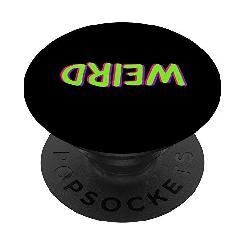 I Feel Weird - Stay Weird Upside Down Glitch PopSockets Grip and Stand for Phones and Tablets