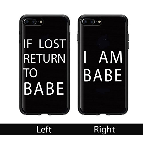 Shark Compatible if Lost,Return to My Babe&I am Babe Matching Couple Cases Replacement for iPhone X(Left CASE)