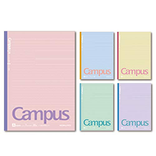 Kokuyo Campus Notebook Semi B5 Dotted-Line 6mm Cotton 5 Colors Pack Limited Edition