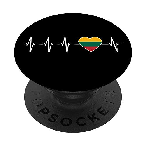 Lithuanian Heartbeat I Love Lithuania Flag Country Gift PopSockets Grip and Stand for Phones and Tablets Lithuanian Heartbeat I Love Lithuania Flag Country Gift PopSockets Grip and Stand for Phones and Tablets