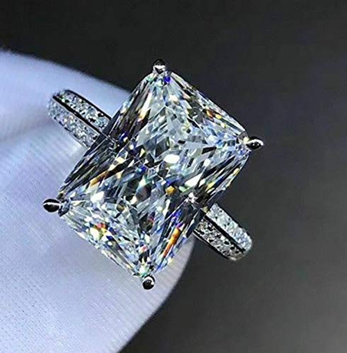 Longfu Fashion Jewelry 925 Sterling Silver Perfect Square Cut Rectangle 5ct CZ Engagement Ring Jewelry Ladies Ring Square Crystal Engagement Ring Cubic Zirconia Promise Aura Ring (10) Longfu Fashion Jewelry 925 Sterling Silver Perfect Square Cut Rectangle 5ct CZ Engagement Ring Jewelry Ladies Ring Square Crystal Engagement Ring Cubic Zirconia Promise Aura Ring (10)