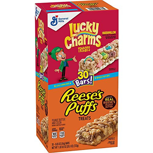 Lucky Charms and Reese's Puffs Treat Bars, Variety Pack (30 ct.) Lucky Charms and Reese's Puffs Treat Bars, Variety Pack (30 ct.)