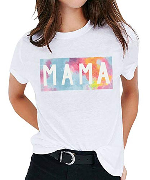 Mama T-Shirt for Women Leopard Mama Graphic Tops Tee Mother's Day Shirt Mom Letter Printed Short Sleeve Casual Tops (White, Medium) Mama T-Shirt for Women Leopard Mama Graphic Tops Tee Mother's Day Shirt Mom Letter Printed Short Sleeve Casual Tops (White, Medium)