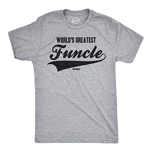 Mens Worlds Greatest Funcle Funny Fun Uncle Gift Sarcastic Novelty Cool T Shirt (Light Heather Grey) - L