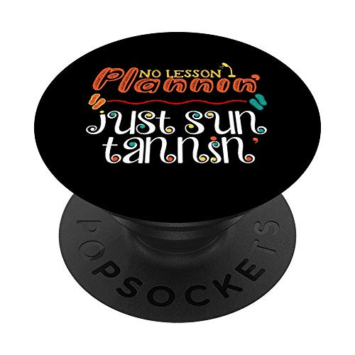 Funny Teacher Holiday Sun Tan PopSockets Grip and Stand for Phones and Tablets