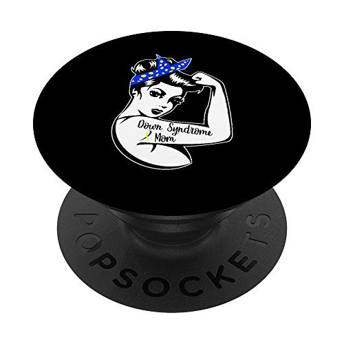 Down Syndrome Mom Awareness Trisomy 21 Blue Ribbon Gift PopSockets PopGrip: Swappable Grip for Phones  and  Tablets Down Syndrome Mom Awareness Trisomy 21 Blue Ribbon Gift PopSockets PopGrip: Swappable Grip for Phones  and  Tablets