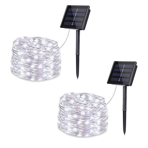 HDHYFH 2 Pack 66Ft 200 Led Solar String Light, Christmas 8 Mode Solar Powered Fairy Light Waterproof, Copper Wire String Light HDHYFH 2 Pack 66Ft 200 Led Solar String Light, Christmas 8 Mode Solar Powered Fairy Light Waterproof, Copper Wire String Light