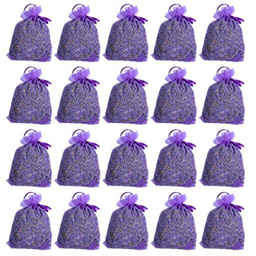 RENM 0.62lb Lavender Sachets for Closets, 20 Pack Lavender Bud Organic Dried Flower, Dried Lavender Buds Lavender Sachet for Drawers and Closets