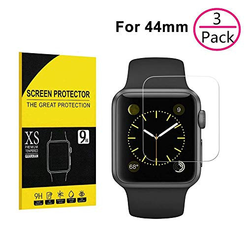 Apple Watch Serie 4 44mm Screen Protector[3-Pack],Penacase[9H Hardness][Anti-Fingerprint][Anti-Scratches] Tempered Glass Screen Protector Film Compatible for Watch Serie 4 44mm
