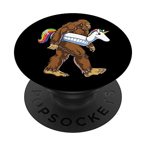 Pool Party Bigfoot Unicorn Float Rainbow Cute Black Gifts PopSockets Grip and Stand for Phones and Tablets