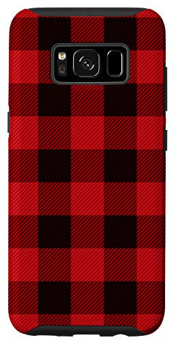 Galaxy S8 Classic Red  and  Black Buffalo Plaid Check Pattern Design Phone Case