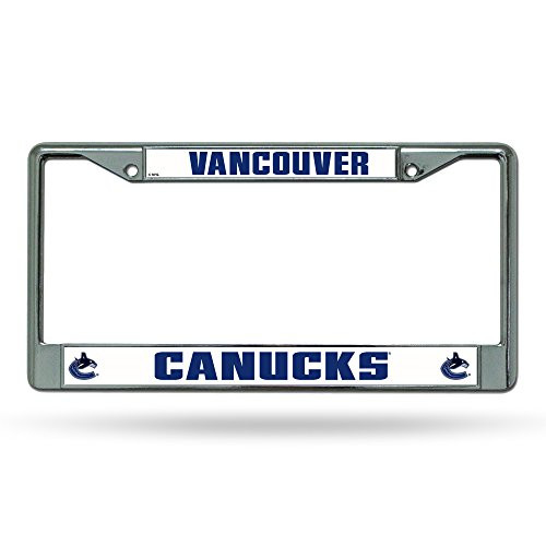 NHL Rico Industries Standard Chrome License Plate Frame, Vancouver Canucks Team Color, 6 x 12.25-inches NHL Rico Industries Standard Chrome License Plate Frame, Vancouver Canucks Team Color, 6 x 12.25-inches
