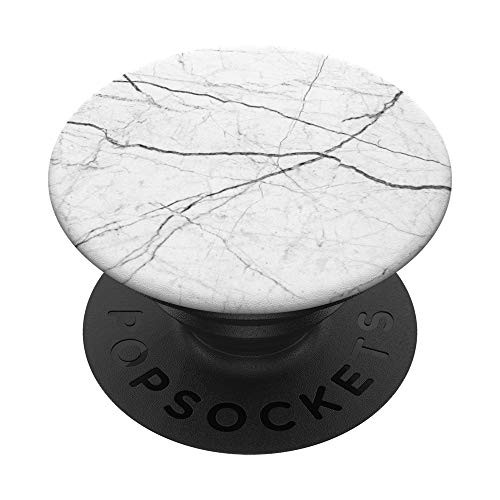 Cracked White Marble Slate PopSockets Grip and Stand for Phones and Tablets