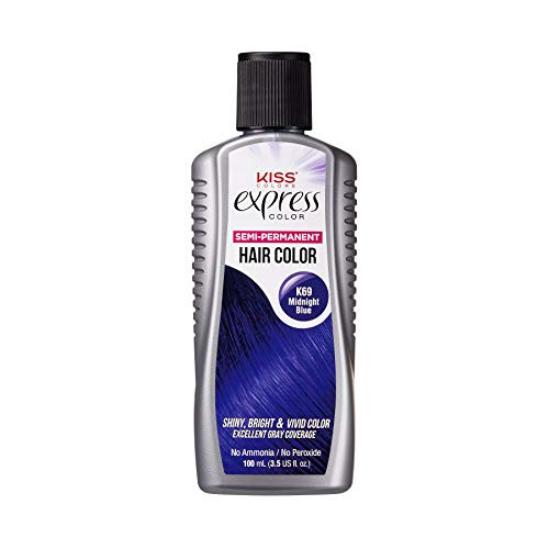 Kiss Express Semi-Permanent Hair Color 100mL (3.5 US fl.oz) (1 Count, Midnight Blue)