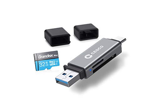 SD Card Reader, USB C Memory Card Reader Adapter 2-in-1 USB 3.0, Supports SD/Micro SD/SDHC/SDXC/MMC and More