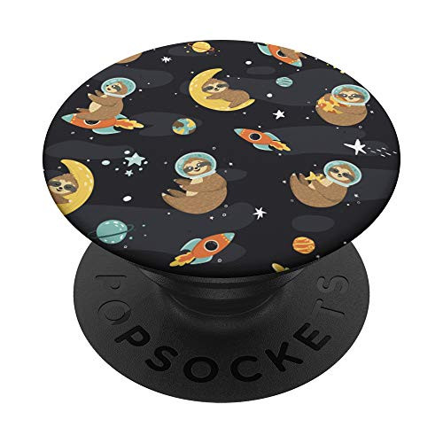 Sloths - Funny Sloth Astronaut, Stars, Planets, Rockets PopSockets PopGrip: Swappable Grip for Phones  and  Tablets
