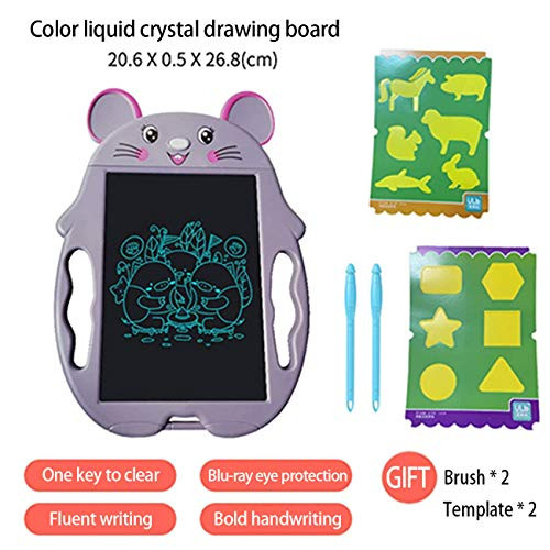 LOKOER LCD Writing Tablet, 9 Inch Colorful Toddler Doodle Board Drawing Tablet, Erasable Reusable Electronic Drawing Pads, Educational and Learning Toy for 2-6 Years Old Boy and Girl, Purple, Colorful
