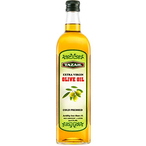 Tazah First Cold Pressed Lebanese 100percent Extra Virgin Olive Oil 33.8 fl oz ~ 1 Liter Tazah First Cold Pressed Lebanese 100percent Extra Virgin Olive Oil 33.8 fl oz ~ 1 Liter