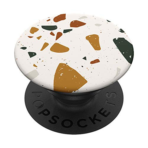 White, Mustard Yellow and Navy Terrazzo Pattern PopSockets PopGrip: Swappable Grip for Phones  and  Tablets