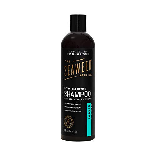 The Seaweed Bath Co. Detox Shampoo, Awaken Scent (Rosemary and Mint), Clarifying, Natural Organic Seaweed, Vegan, Paraben Free, 12 oz.