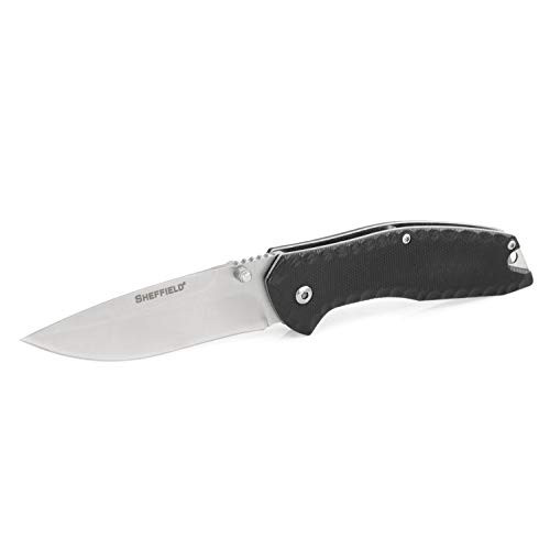 Sheffield 12166 Shiloh Assisted Open Knife, 3.5 Inch Blade Tactical Knife, EDC Knife for Survival Gear, Tactical Gear, Self Defense, Drop Point Blade, G10 Handle Sheffield 12166 Shiloh Assisted Open Knife, 3.5 Inch Blade Tactical Knife, EDC Knife for Survival Gear, Tactical Gear, Self Defense, Drop Point Blade, G10 Handle