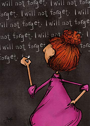 Oatmeal Studios Woman Writing on Chalkboard Funny/Humorous Belated Birthday Card